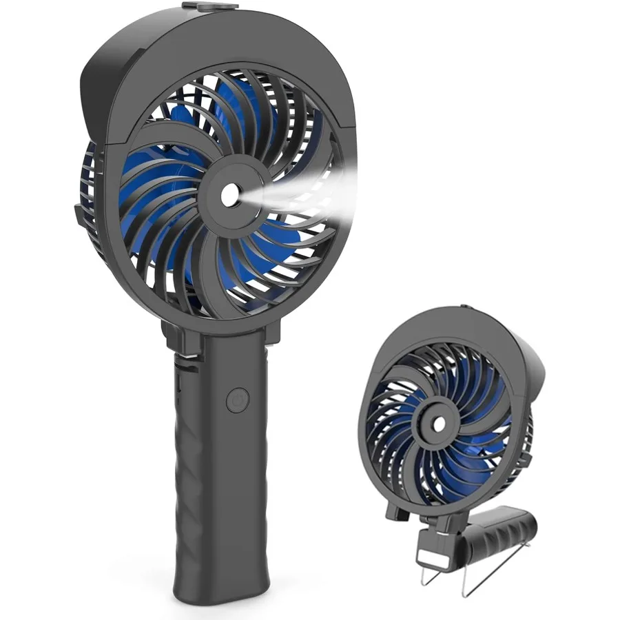 

Персональный вентилятор, большой резервуар для воды, 55 мл, портативный портативный перезаряжаемый вентилятор Mister, вентилятор с батарейным питанием, 180 складных 3 S