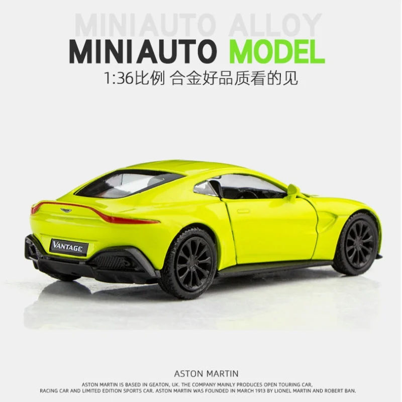 1:36 Scale Licensed Diecast Alloy Metal Luxury Sports Car Collection Model For Aston Martin vantage Pull Back Toys Vehicle