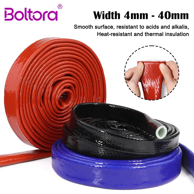 Diameter 4mm - 40mm Fireproof Silicone Fiberglass Braided Cable Sleeve High Temperature Resistant Wire Protector Casing Tube