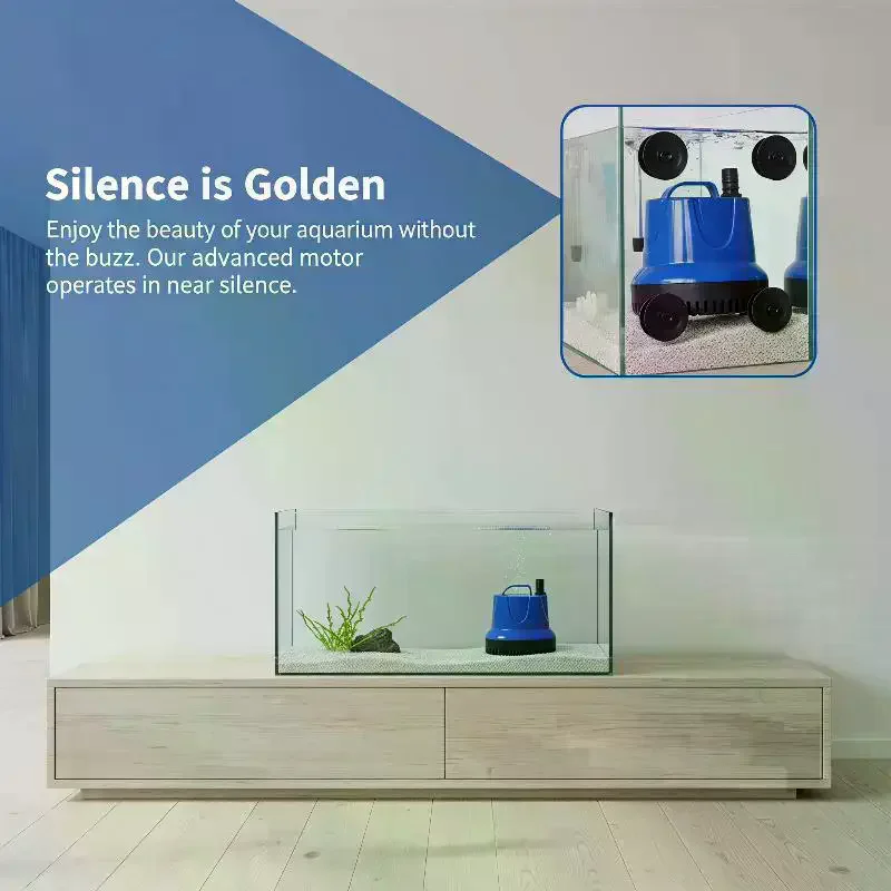 High Efficiency Submersible Water Pump Bottom Suction Aquarium Filter Circulating Pump for Fish Tank Aquaponics Outdoor Pond