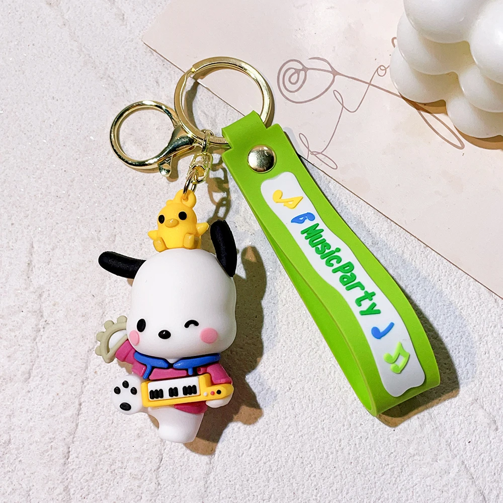 Kawaii Sanrio Hello Kitty Keychain My Melody Kuromi Cinnamoroll Pompom Purin Pendant Keyring Cute Littletwinstars Keychains Toys images - 6