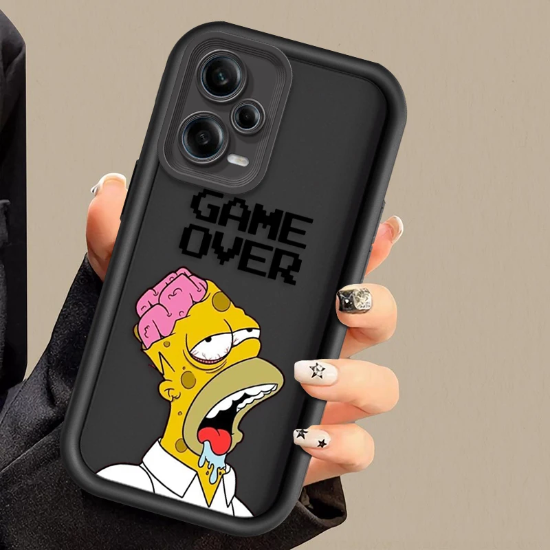 Disney Homer Simpson For Xiaomi Redmi Note 12 11 10 9 8 7 K50 40 30 20 12C 12 10A 9A 9C Pro 5G 4G Soft Eye Ladder Phone Case