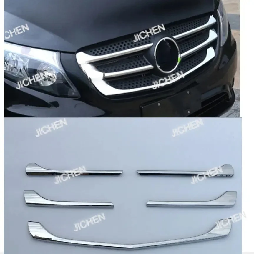 

W447 2017 2018 2019 Cover ABS Chrome Racing Engine Trim Front Up Grid Grill Grille Hoods Part