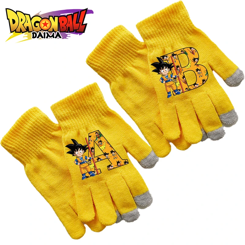 Dragon Ball DAIMA Goku Boys Gloves Children Cute Screen Gloved Letter A-Z Winter Warm Accessories Kids Gift Back To School Anime