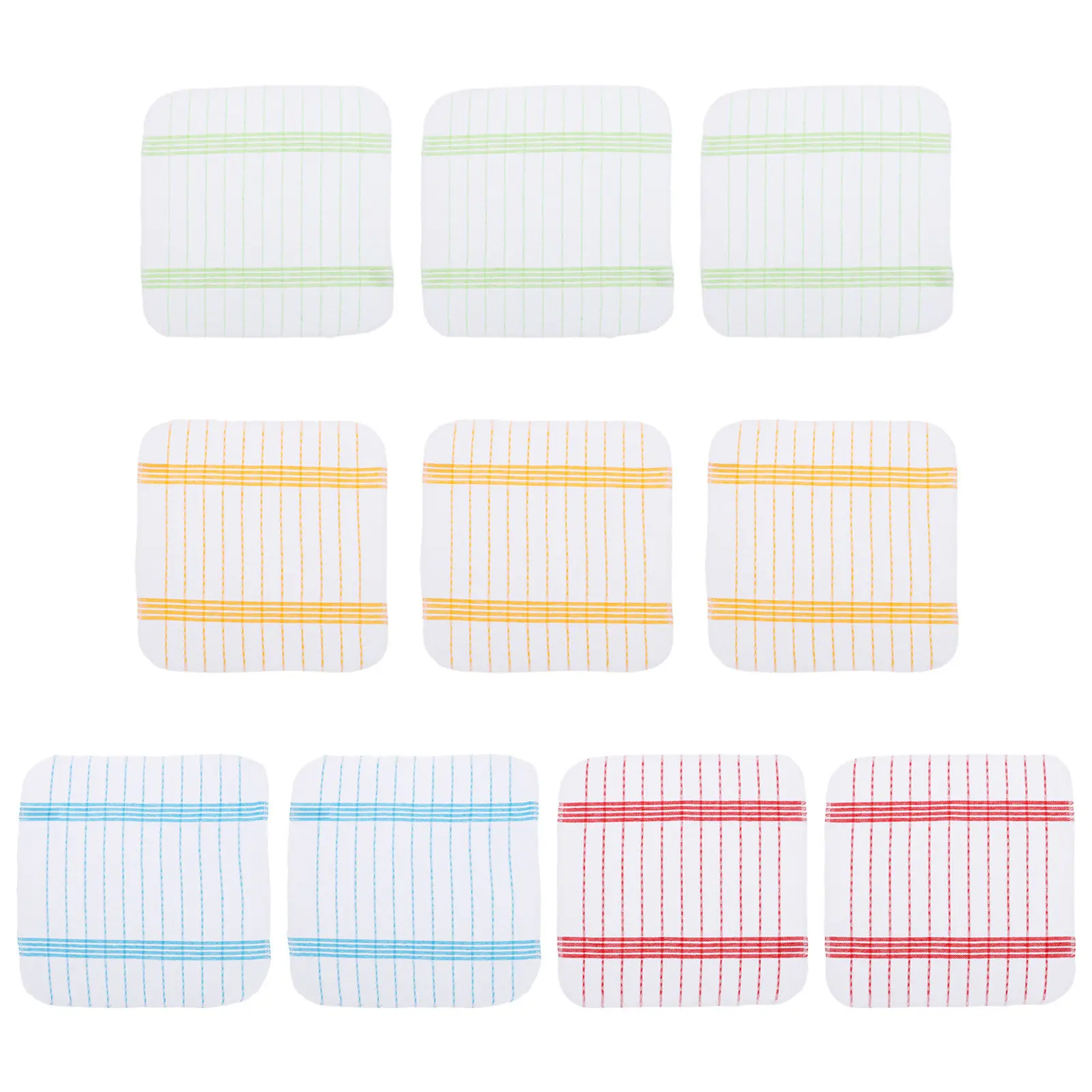 10Pcs Dish Washing Towels Cotton Cleaning Cloths High Grade Absorbency Oil Non Stick Thorough Decontamination Kitchen Home