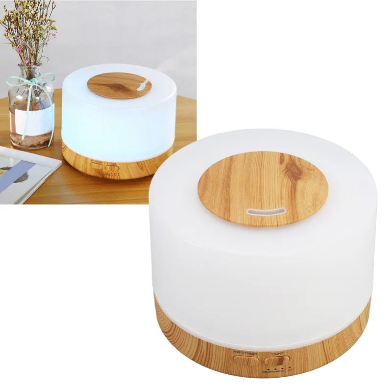 

Настольный увлажнитель воздуха, 500 мл, древесное зерно, 7 цветов, светодиодный светильник, 35 дБ, диффузор для ароматерапии с дистанционным управлением, 100-240 В, вилка стандарта США