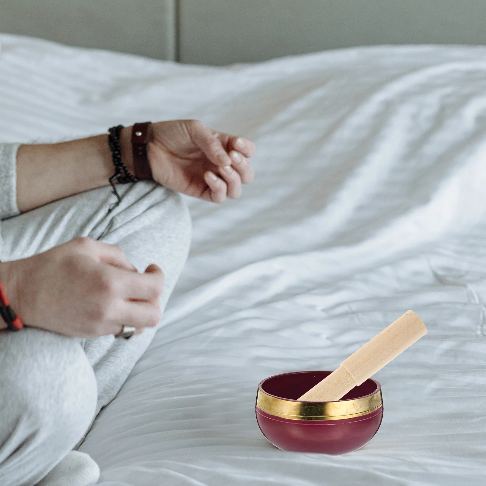 

Copper Wood Meditation Buddha Sound Stress Relief Sleep Quality Healing Tool Music Instrument Home Decoration Yoga Singing Bowl