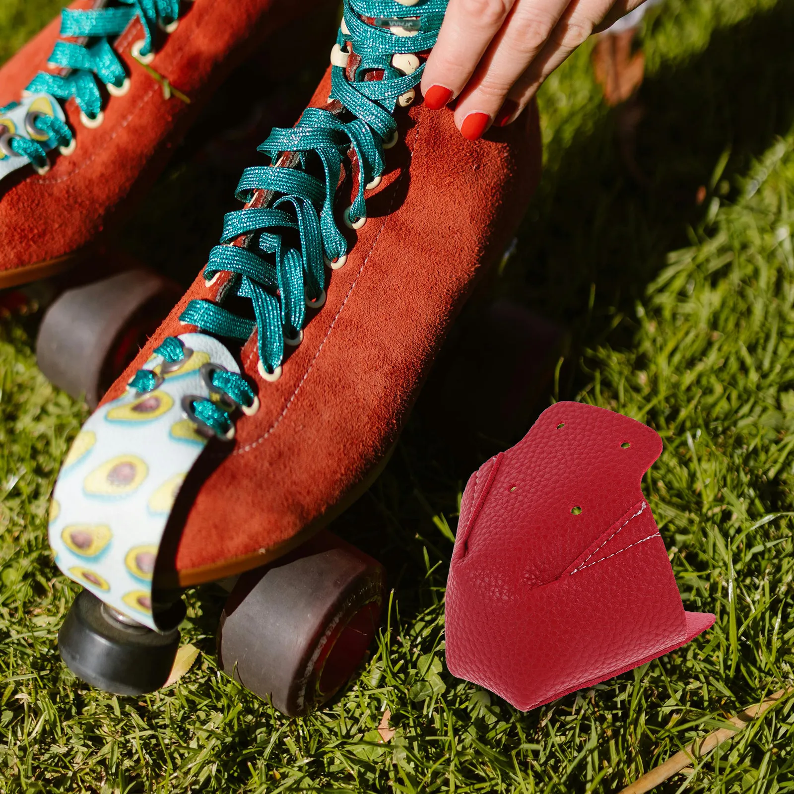 

2Pcs Roller Skate Toe Guards Removable PU Protectors Toe Caps for Quad Hockey Ice Skating Boot Covers Impact Absorption Abrasion