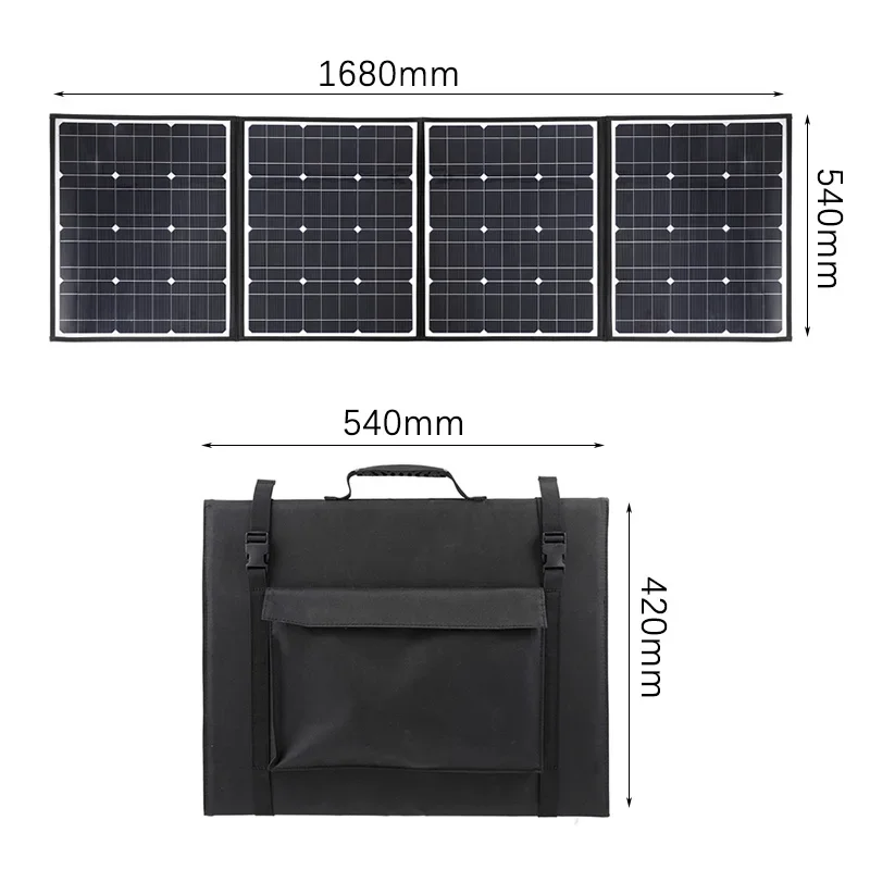 18V 400W Solar Panel USB Output Monocrystallinel Waterproof Solar Cells Folding Package with 30/60A Controller for Outdoor