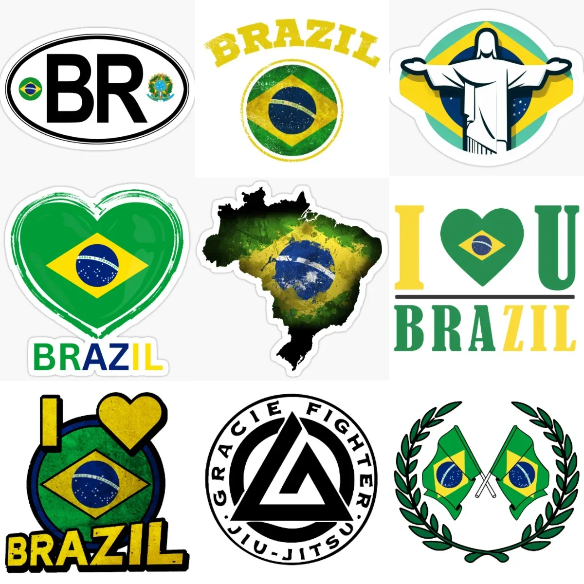 

BR Brazil Flag Map Emblem PVC Creative Car Stickers for Car Bicycle Motorcycle Window Helmet Wall Fridge Decoration Accessories