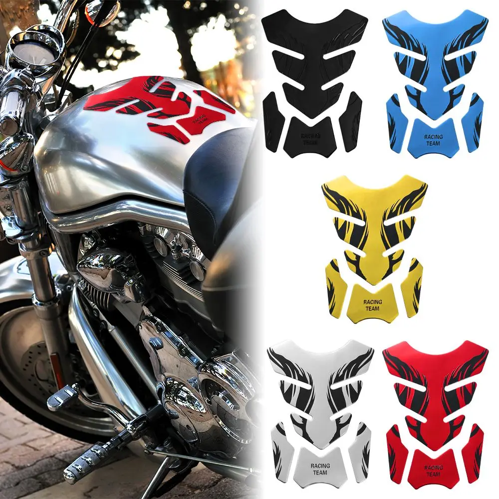 For Honda Yamaha Tankpad Sticker Fishbone 3D Tank pad Stickers Oil Gas Protector Cover Decoration Flame Motorcycle Accessories