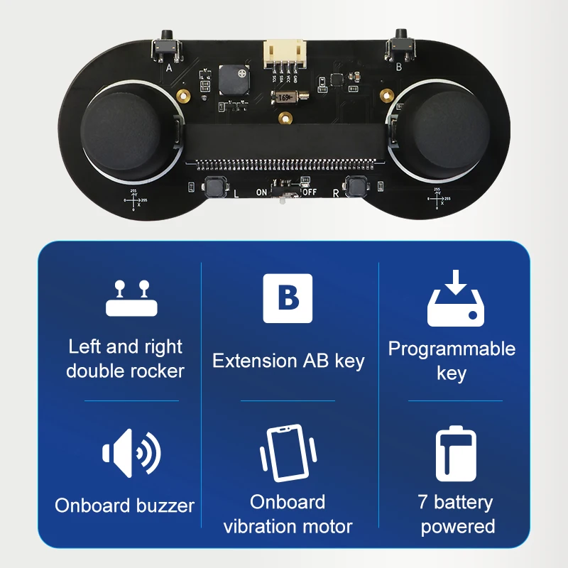 Emkaefun  Basic Gamepad Microbit Joystick Handle With Button Rocker Can Control Micro:Bit Robot Car with Motor Buzzer for STEM