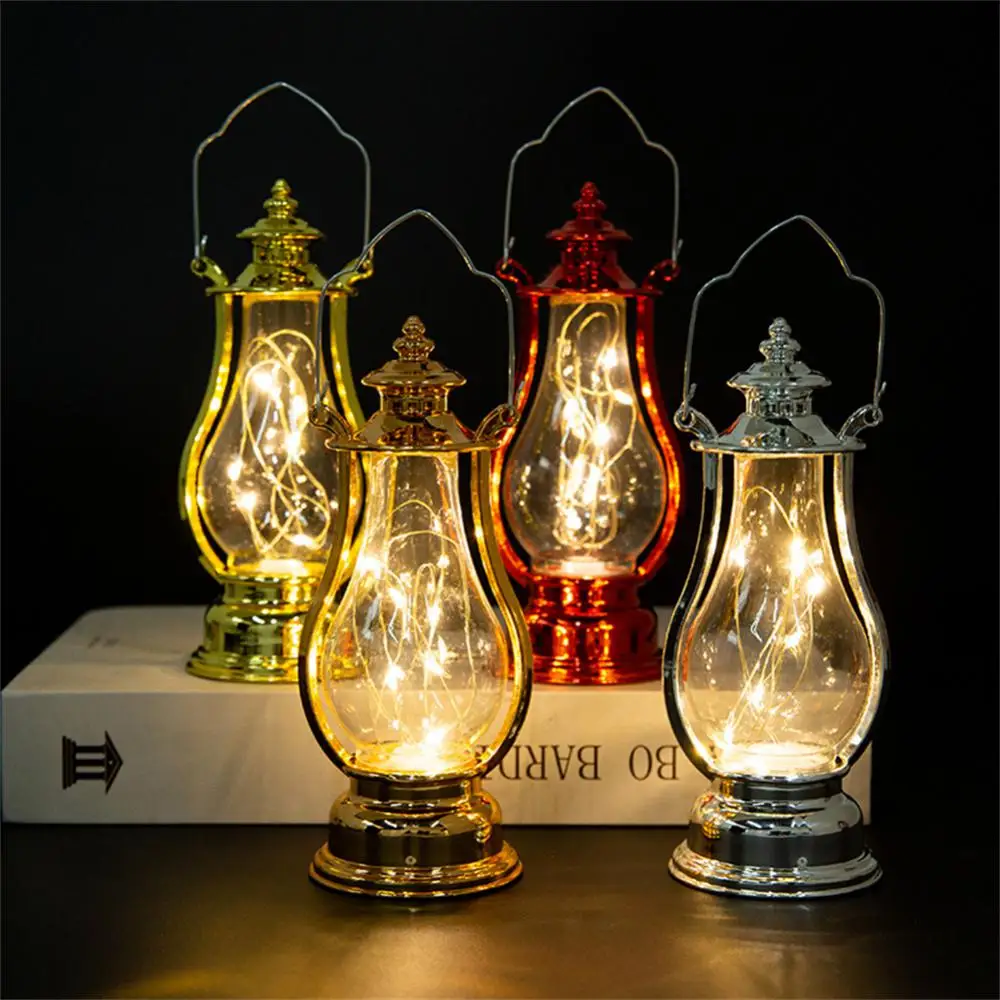 LED Retro Outdoor Camping Kerosene Lamp Portable Lantern Oil Lamp Style Vintage Photo Props Ramadan Lights Night Light Outdoor