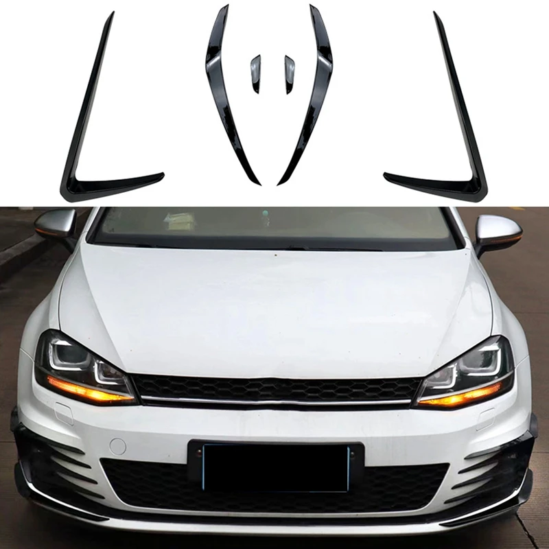 1 Pair Car Front Bumper Spoiler Splitter Cover Fog Light Splitter Trim For Golf 7 Golf MK7 2013-2016 Side Knife Accessories