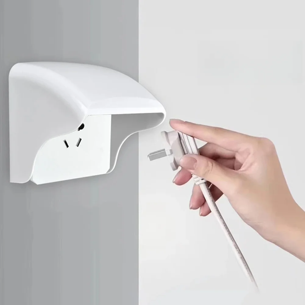Protective Cover for Outdoor Wall-Mounted Power Sockets with Waterproof Design and Flame Retardant PP Material
