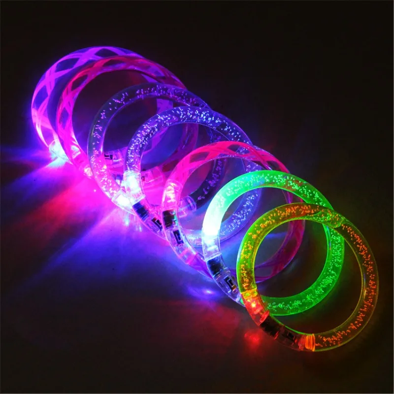 LED Luminous Bracelets Toys Wristbands LED Flashing Wrist Party Supplies Neon Light Up Bracelet Kids Toys Wedding Party Decor