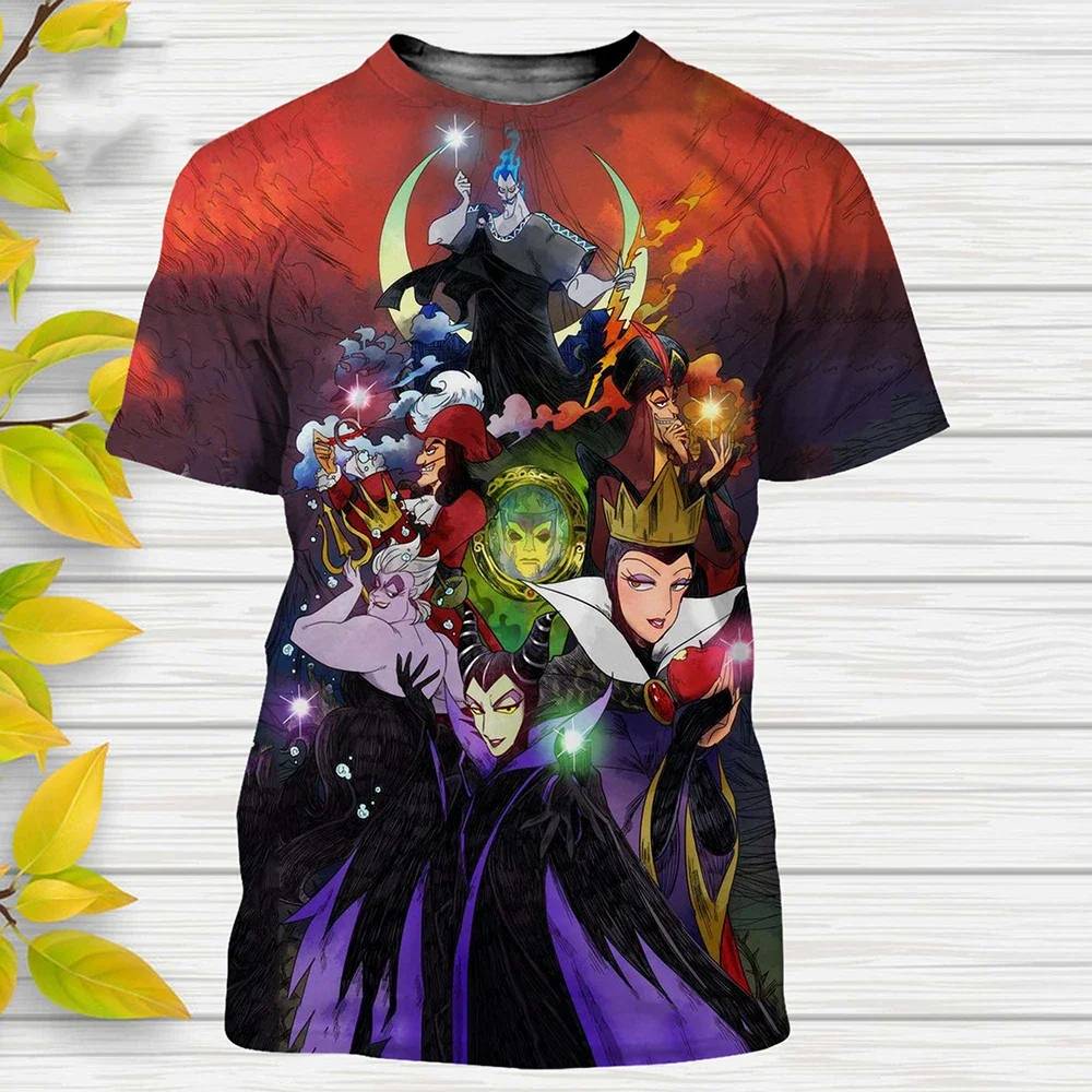 Disney T-Shirts Cartoon Movie Maleficent  3D Print Tshirt Men Women Casual  T Shirt Kids Street Tops