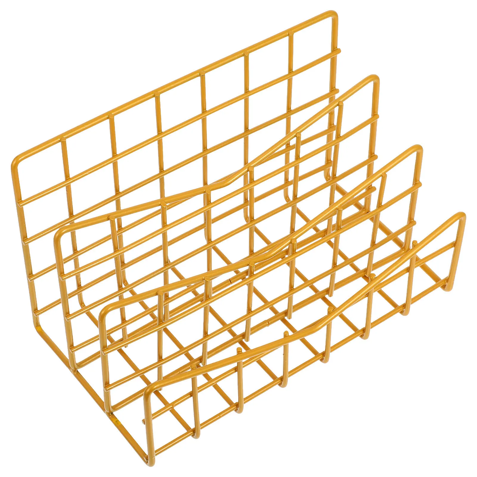 1 pc File Storage Rack Metal Mail Sorter With Card Slots Smooth Surface Book Shelf Magazine Holder Multipurpose Storage