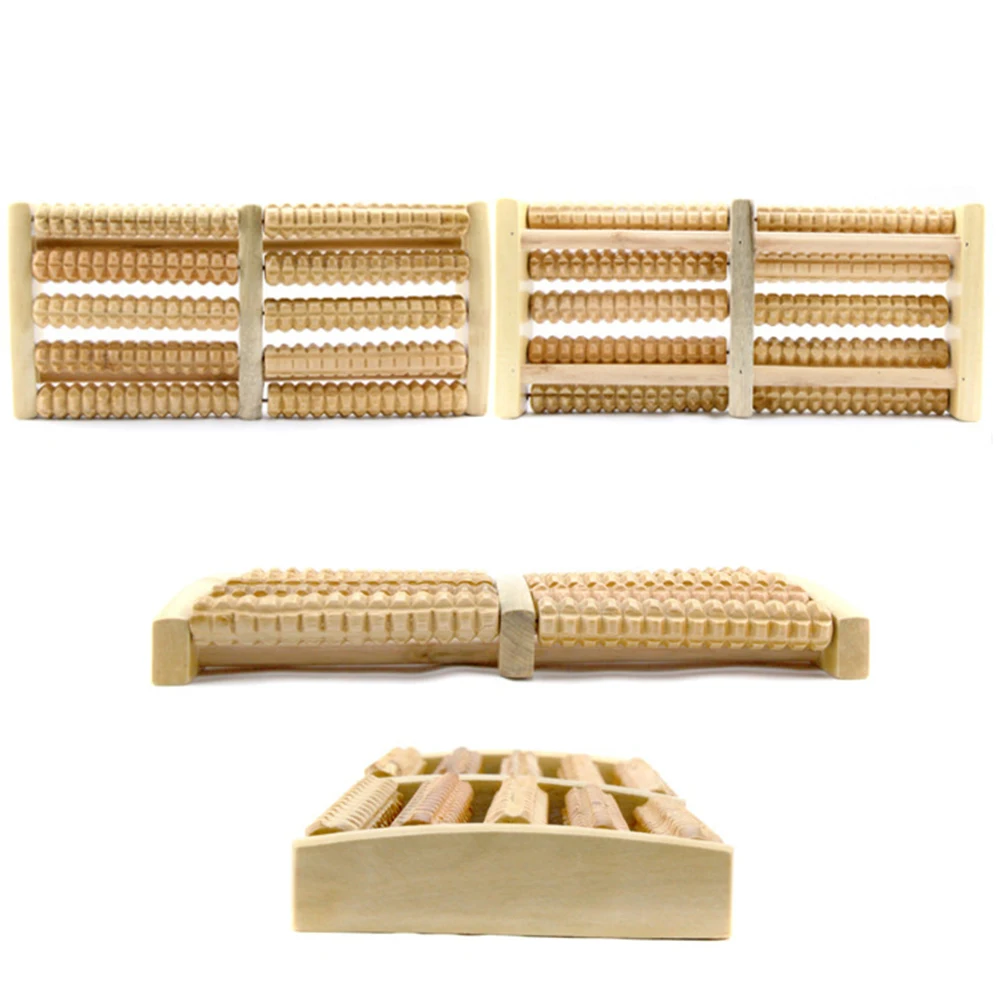 

5 Rows Foot Massage Roller Wooden for Plantar Fasciitis Relief Deep Tissue Pain Grinding Office Driver Home Use