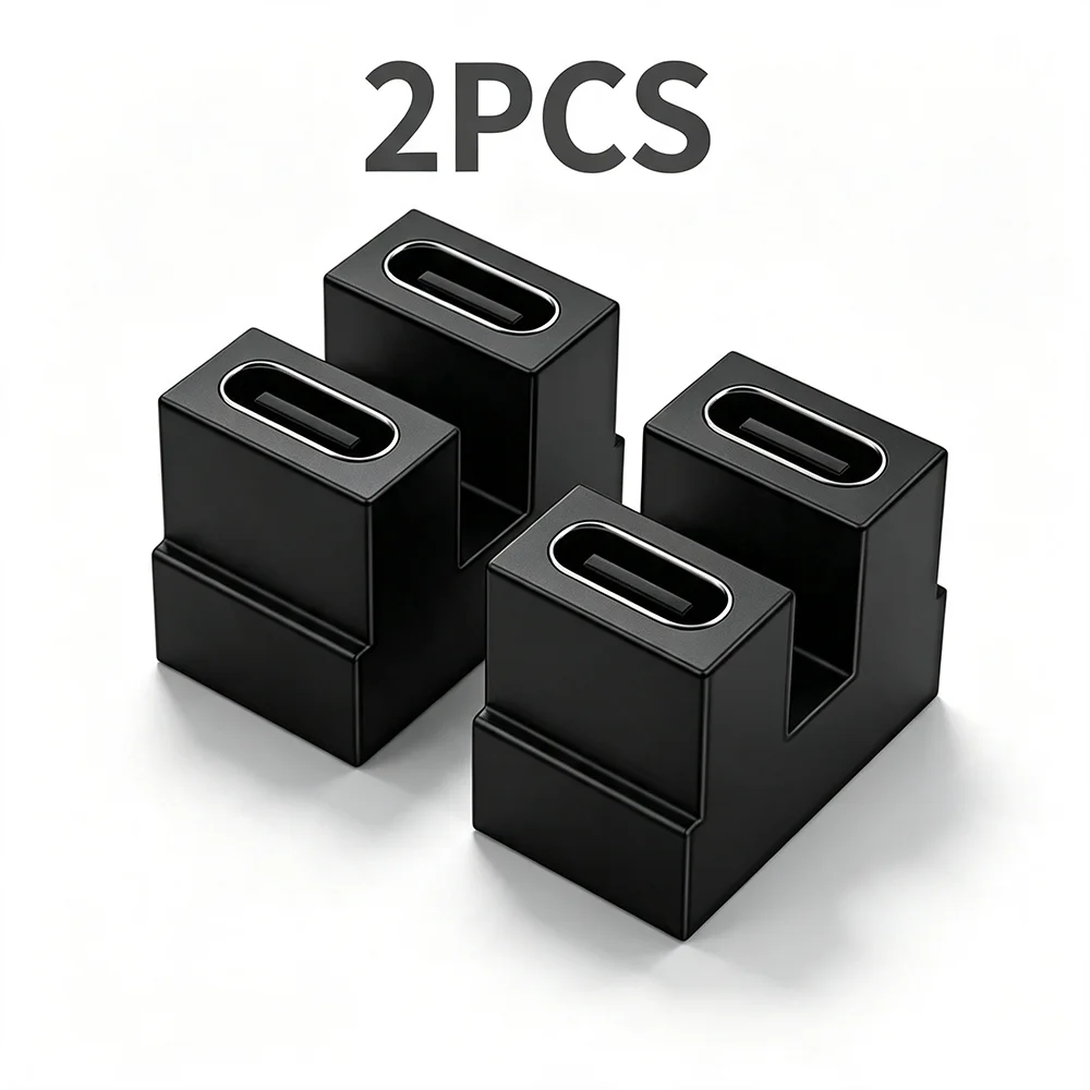 NNBILI 2 Stück USB4.0 40 Gbit/s Adapter 90 Grad rechtwinklig USB Typ C Stecker auf Buchse Adapter 100 W schnelles Laden für Laptops MacBook
