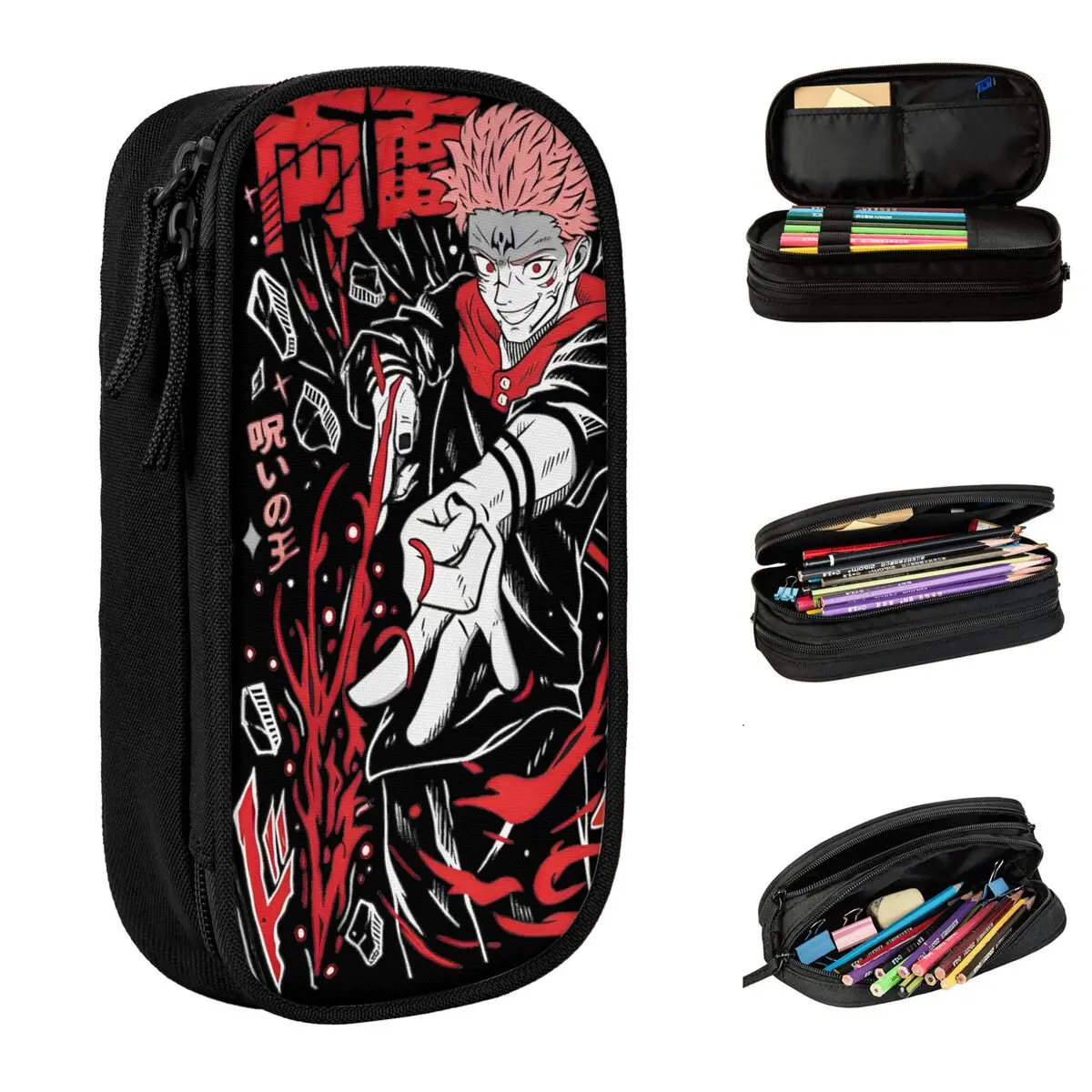 

Jujutsu Kaisen Anime Vintage Pencil Cases Cute Japanese Anime Pen Box Pencil Bags Girls Boys Large Storage Zipper Pencil Pouch