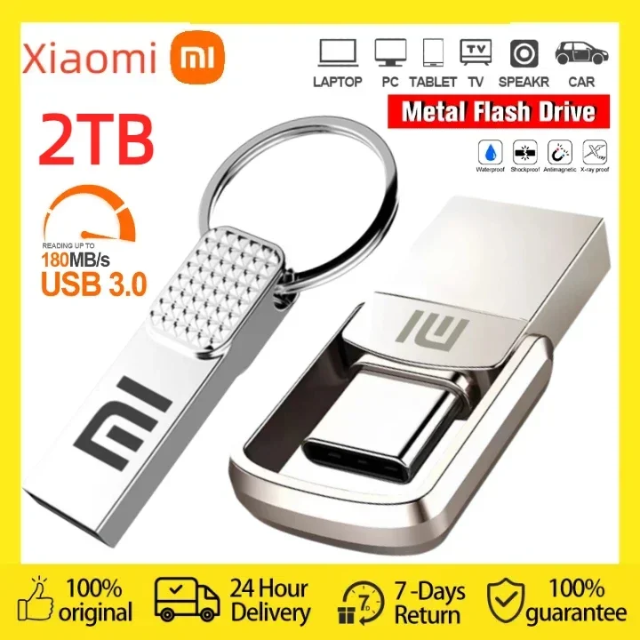 Xiaomi TYPE-C USB Flash Drive 2TB 128GB Real Capacity Pen Drive 256GB Free Key Chain Pendrive Memory Stick Business Gift U Disk