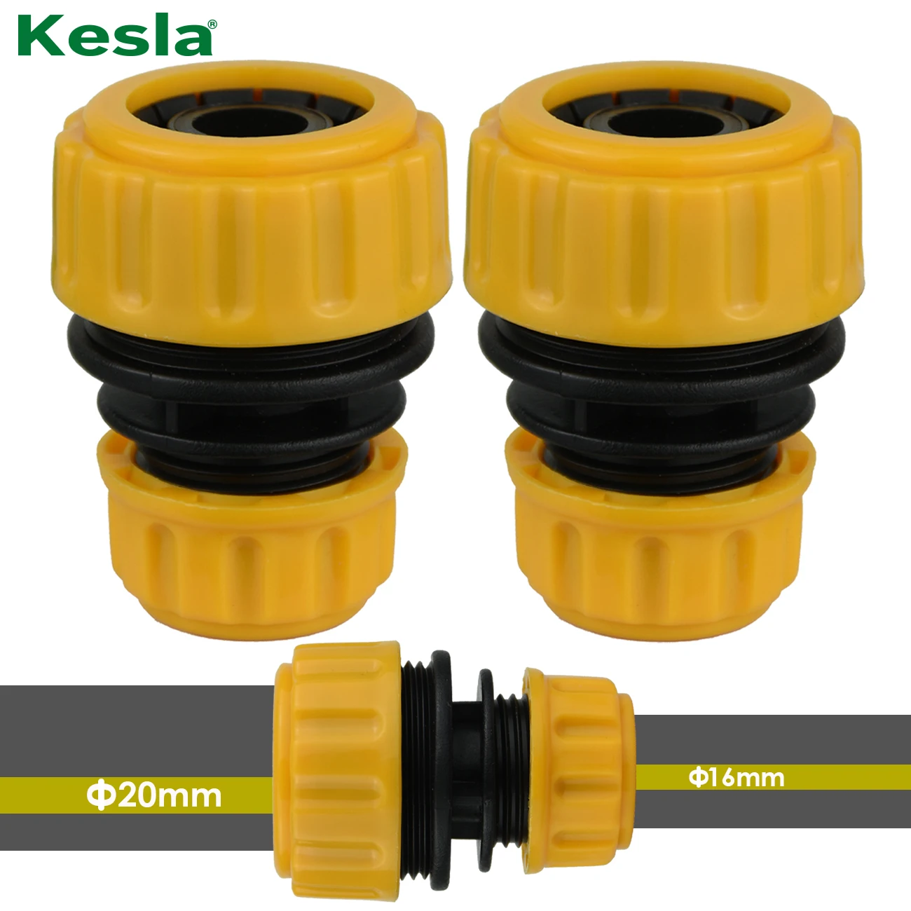 KESLA 2PCS Water Tap Hose Pipe 3/4'' to 1/2'' Adaptor Fitting Quick Connector Tubing Repair Universal Garden Supplies Greenhouse