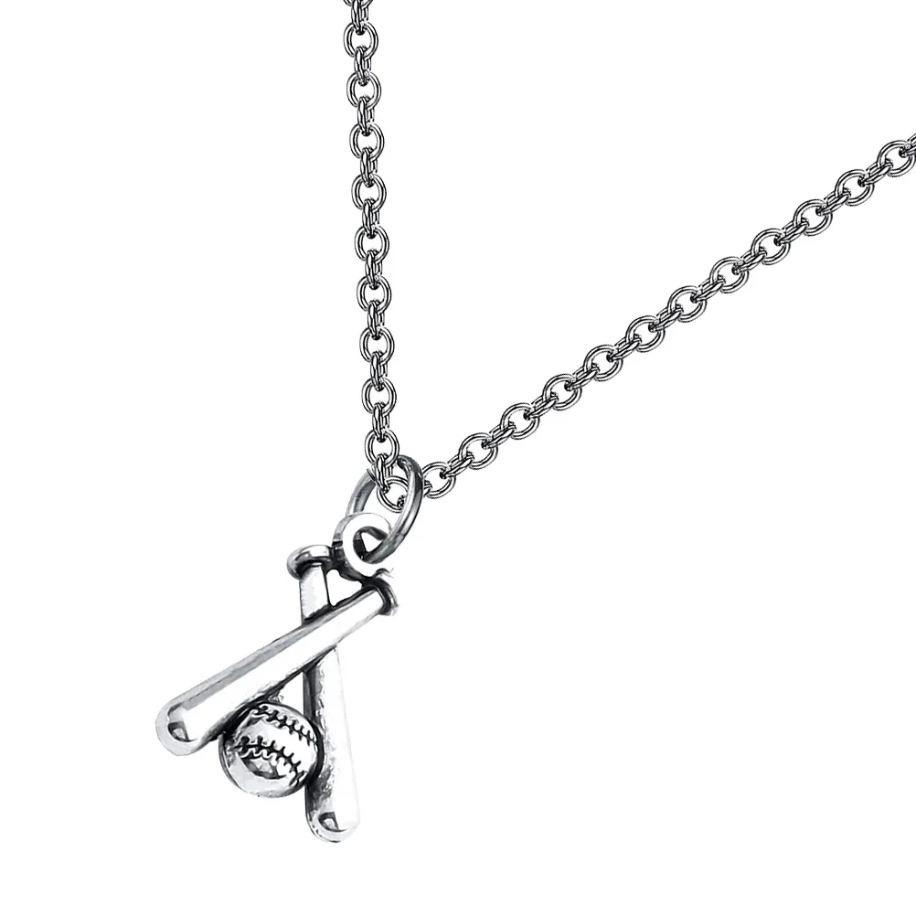 Sports Charms Necklace Baseball Jewelry Gift European and American Silver Alloy