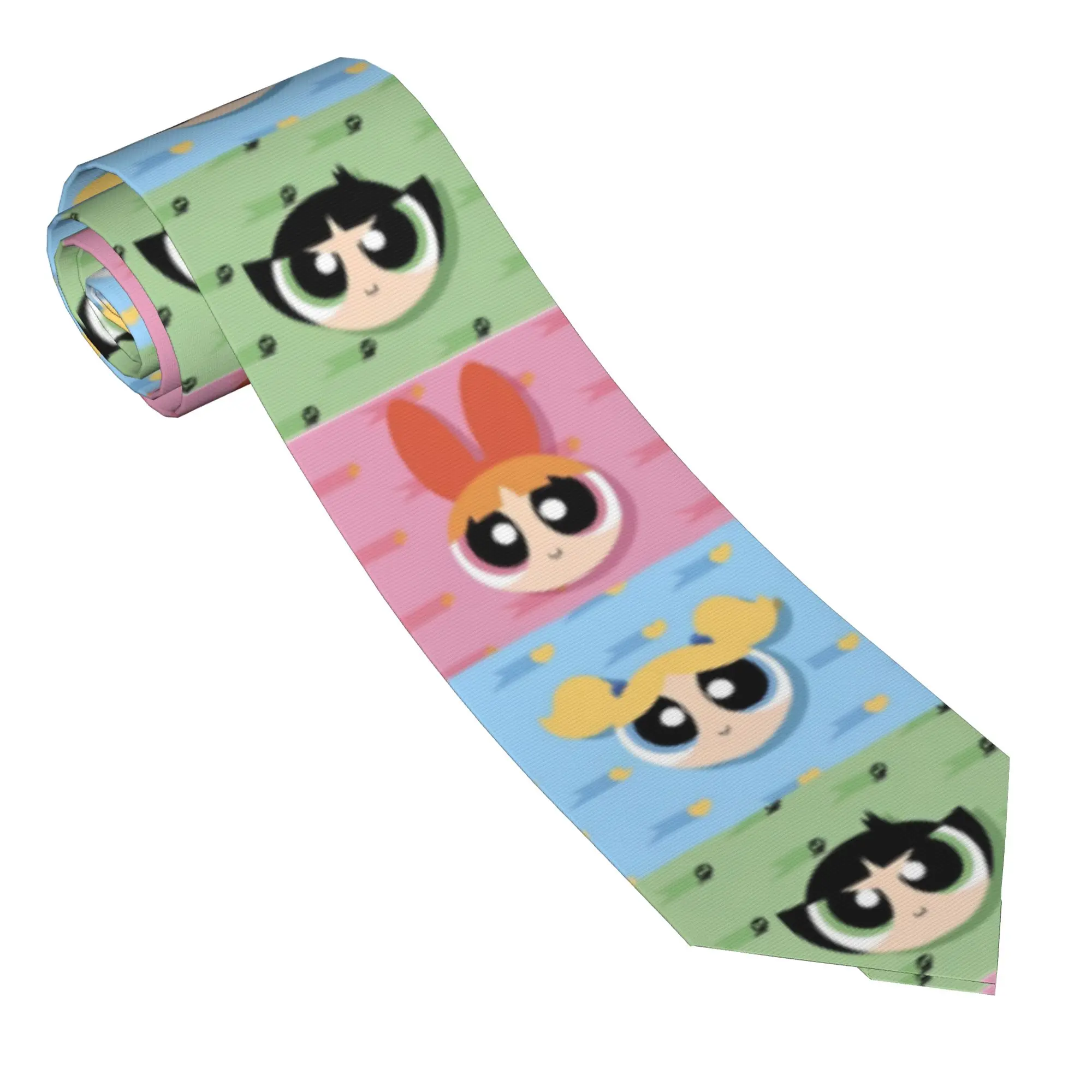 Whoopass Girls Neckties Unisex 8 cm Narrow Neck Ties Blossom Bubbles Buttercup for Men Suits Accessories Gravatas Cosplay Props