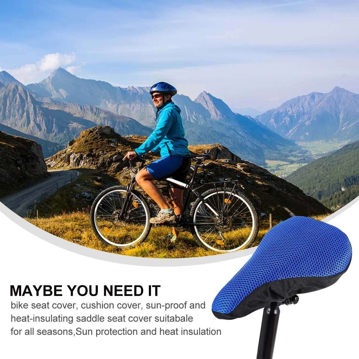 

Bike Saddle Cover 3D Breathable Mesh Elastic Fit For Mountain Bicycle Seat Cushion Sun Protection Outdoor Riding Accessory