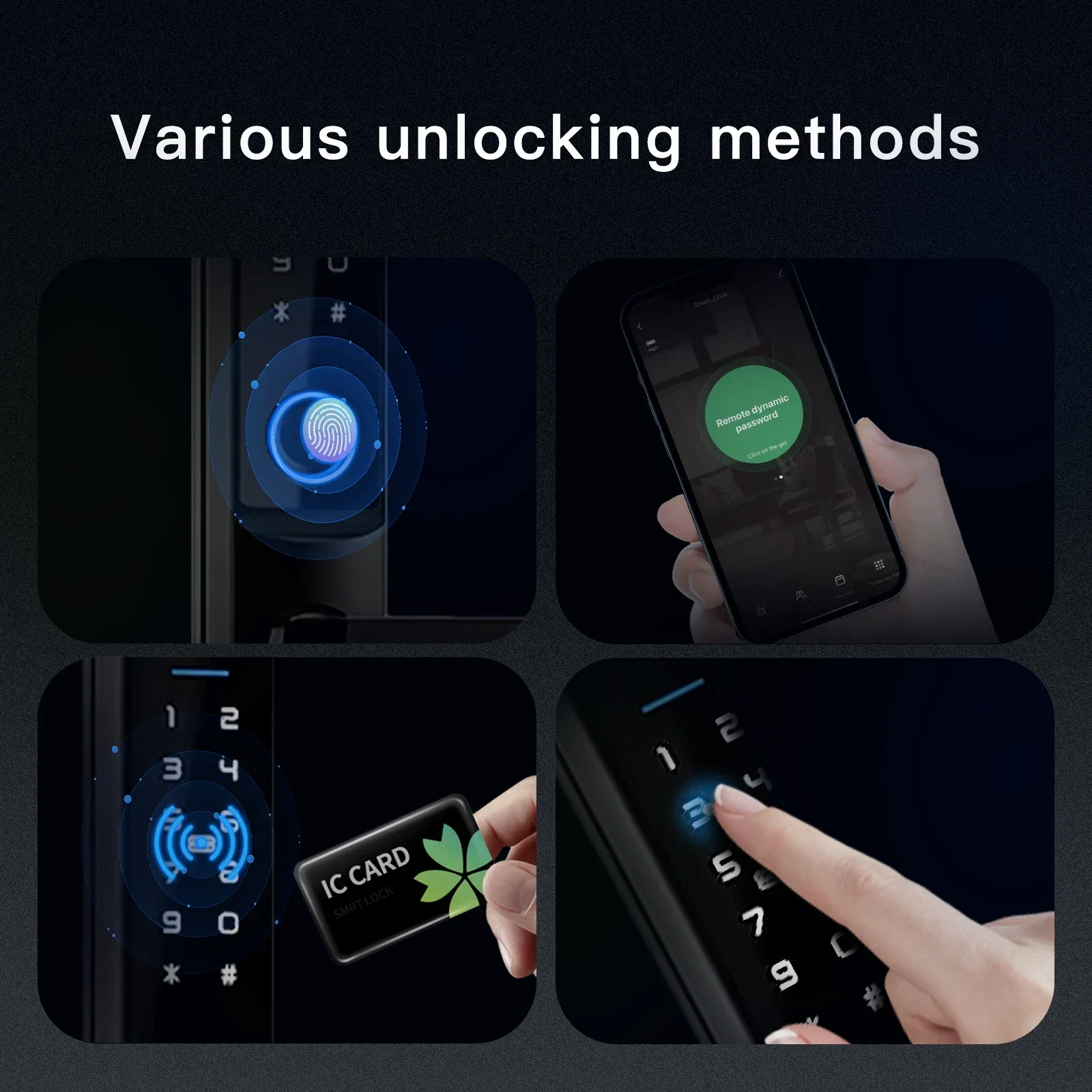 MOES Waterproof Tuya Wifi Smart Narrow Side Fingerprint Password Card Aluminum Door Lock For Aluminum Glass Push Pull Door