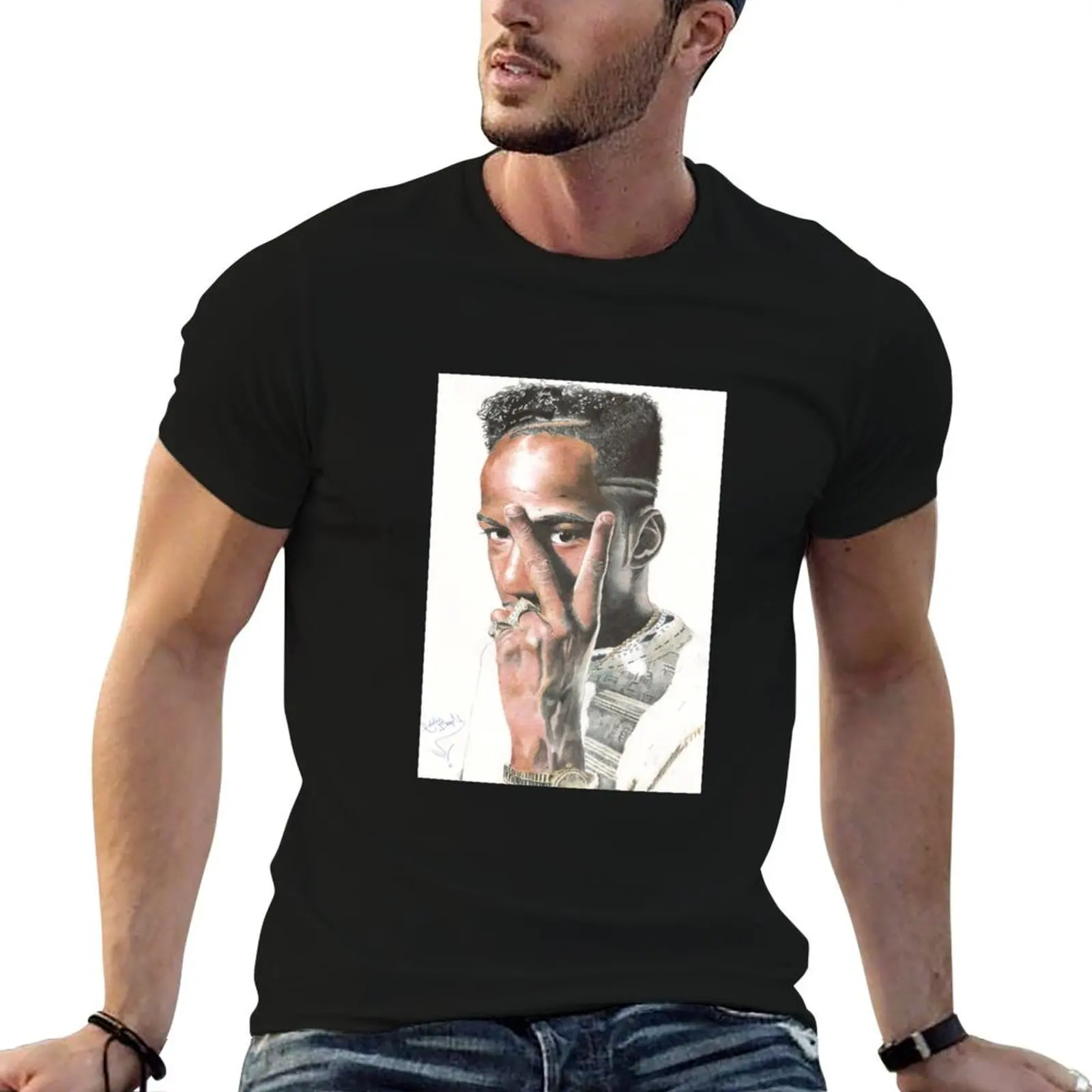 Hand drawn portrait of Bobby Brown using Biro pen by Eddie Boom T-Shirt plain animal prinfor boys shirts men graphic