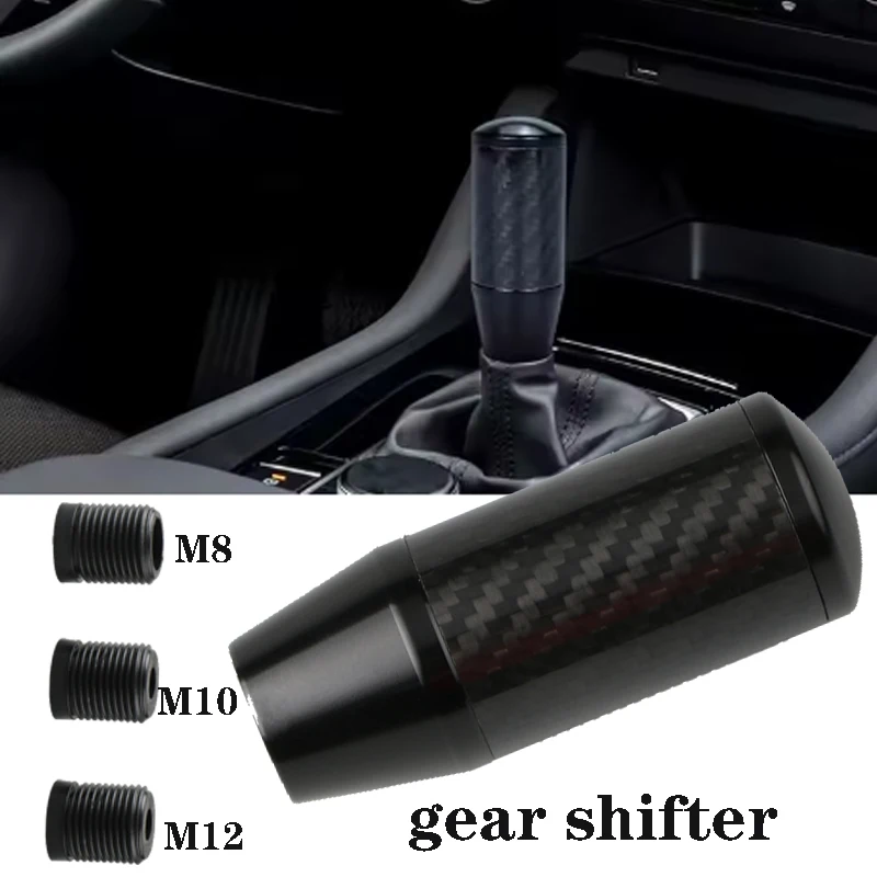 

New 9cm Carbon Fiber Gear Shift Knob Manual Transmission Shifter Lever Knob Racing Car Modification Handle Knob Car acessories