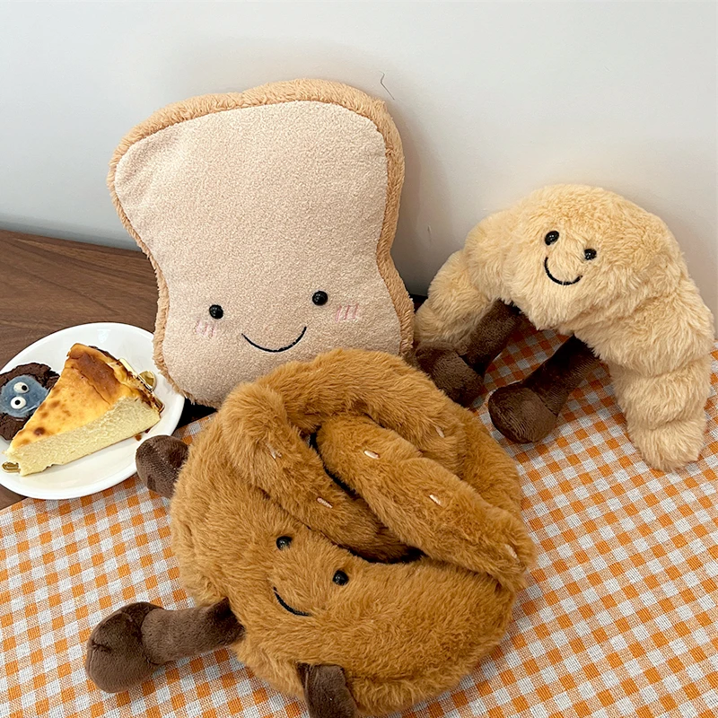 New Cute Butter Long French Baguette Bread Plush Bread Series Doll Stuffed Food Plushie Toy Girl Kids Sofa Room Holiday Gifts