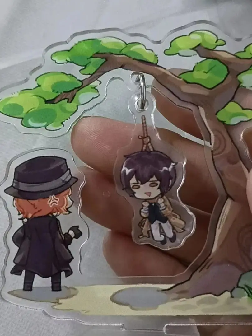 Anime BSD Acryl Stand Re-creatie Fan Werkt Hangen Zelf Dazai Osamu Standbeeld Nakahara Chuuya Pop Collectie Speelgoed Jongens - afbeelding 2