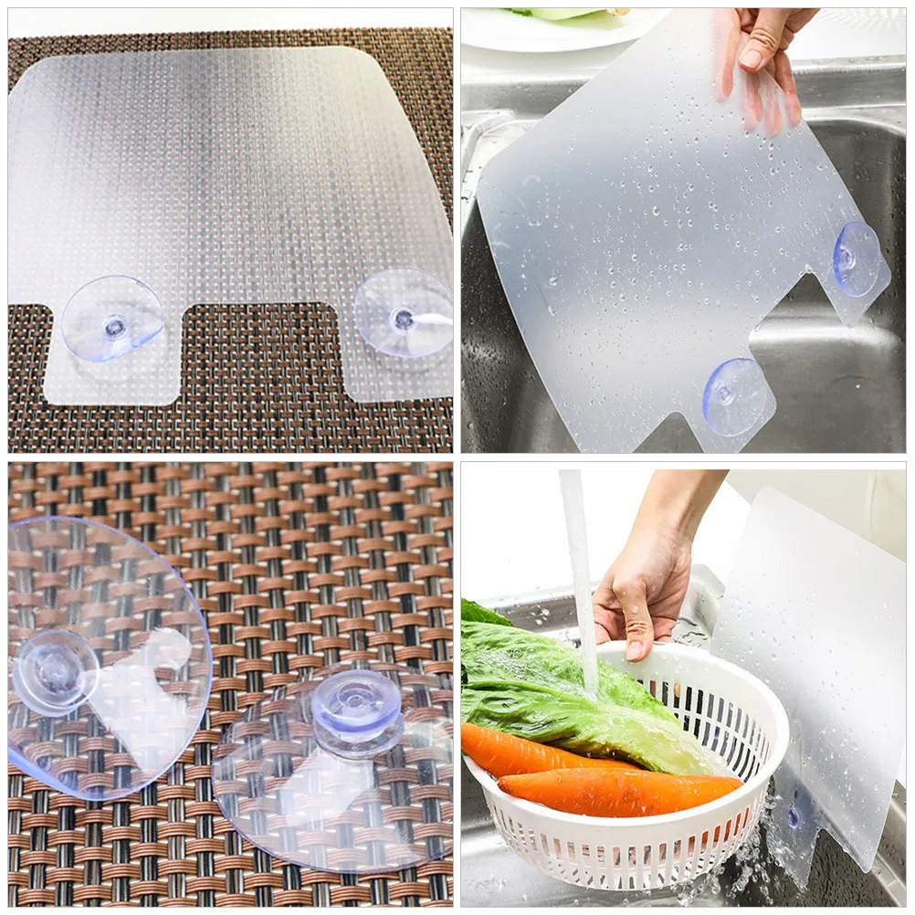 

6Pcs Splashing Baffle for Kitchen Heavy-Duty Sink Water-Splash Guard Suction Cups Countertop Protection Reusable