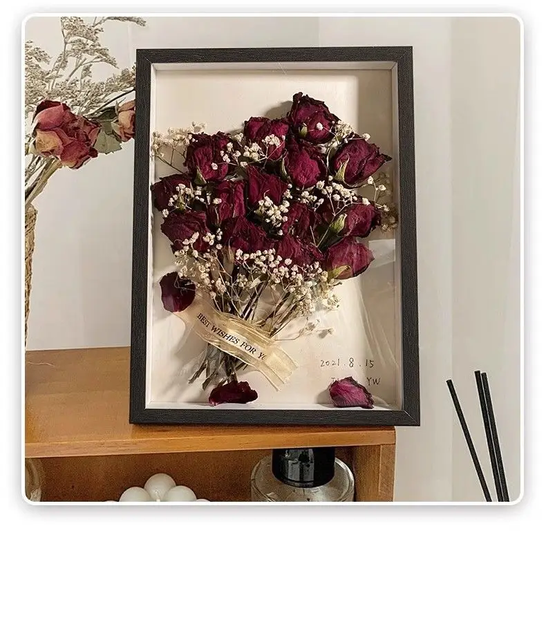 1-3 Stück 3D-Hohlrahmen für getrocknete Blumen, DIY-Rosenstrauß-Konservierungshalter für Heimwanddekoration, Hochzeitsgeschenk, kreatives Bastelprojekt – Detail 7