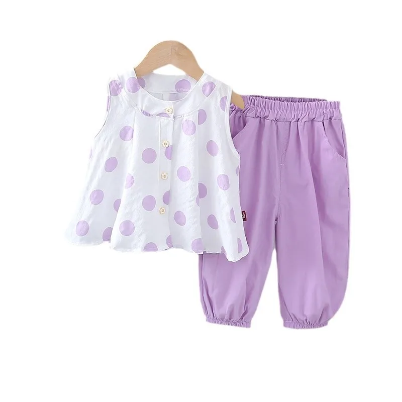 

New Summer Fashion Baby Clothes Suit Children Girls Vest Shorts 2Pcs/Sets Kids Clothing Set Infant Casual Costume Kids Outfits