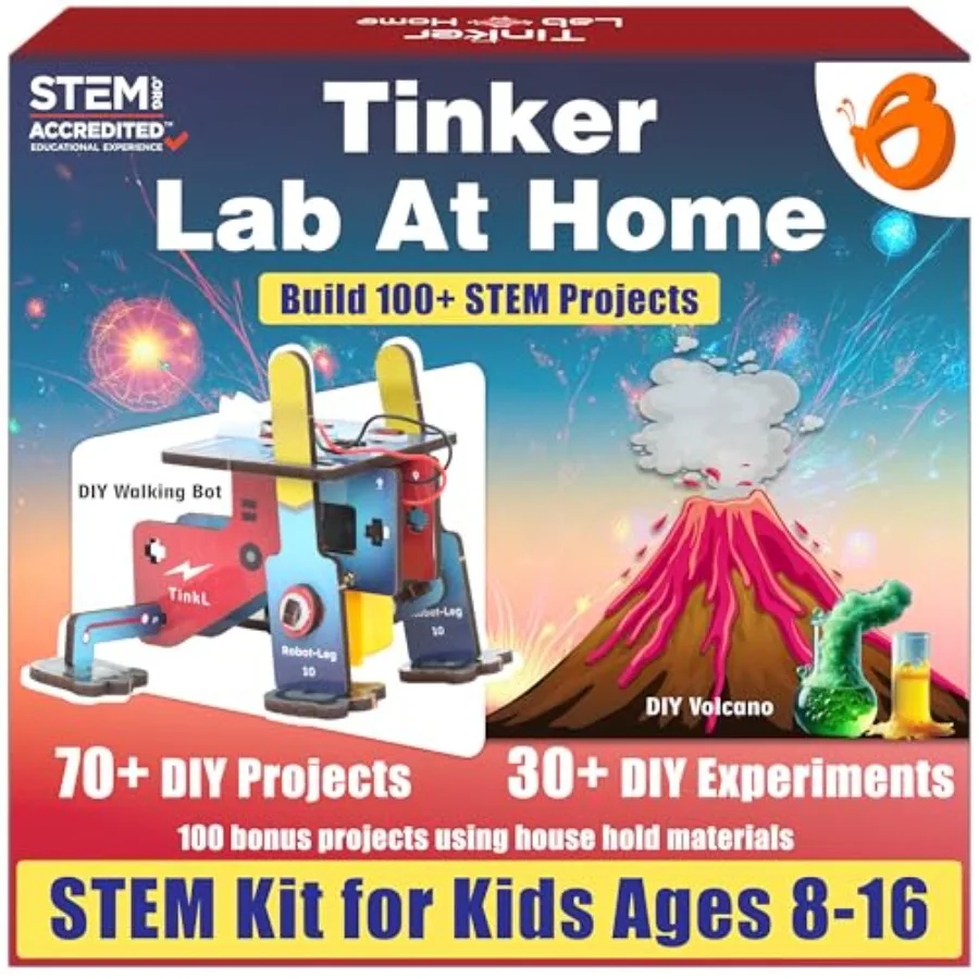 Engineering Science Experiments Kit for Age 12-14: 200+ Jumbo Electronics Circuits, Plastic Housing, Blue/Red, Hands-On STEM Le