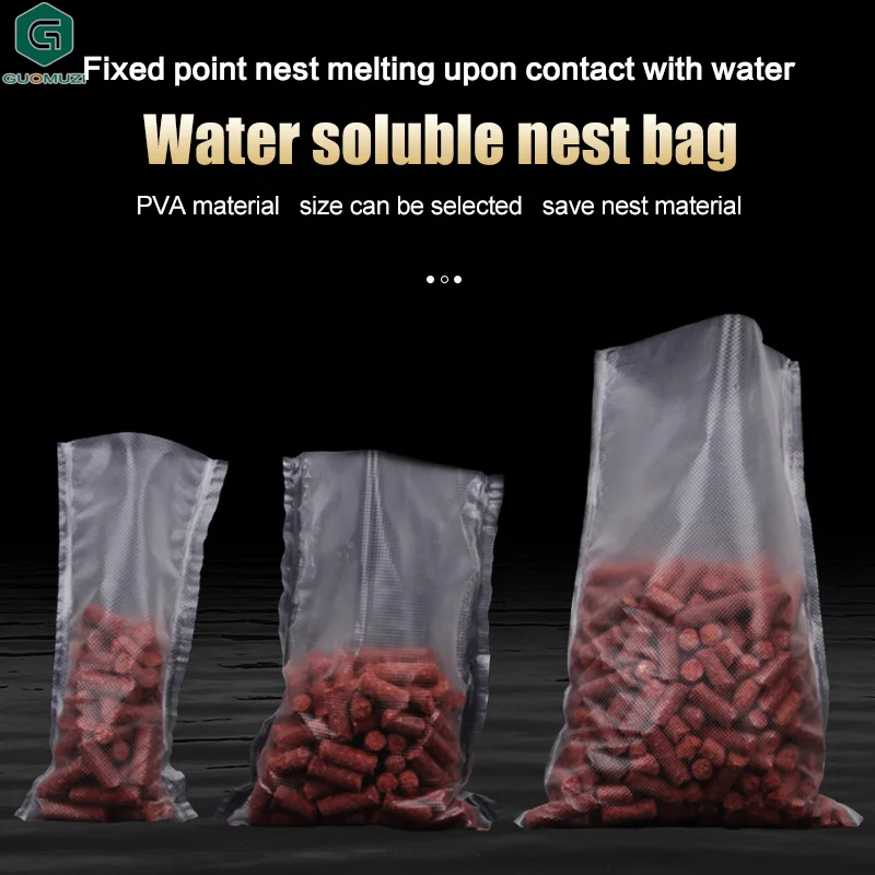 50Pcs PVA Bags For Carp Fishing Fast Dissolving Environmental Water-soluble Bag For Bait Throwing Carp Fishing Bag Tackles
