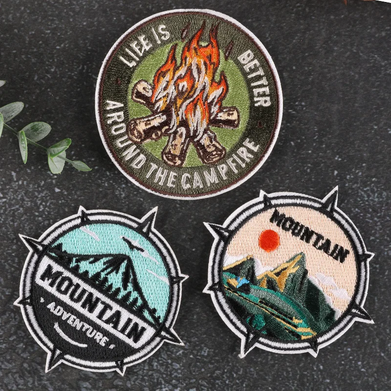 Embroidered Badge Patches for Clothing, Camping Sunglasses, Boy Scout Tent, Mountain Backpack, Embroidered Accessories, Iron on