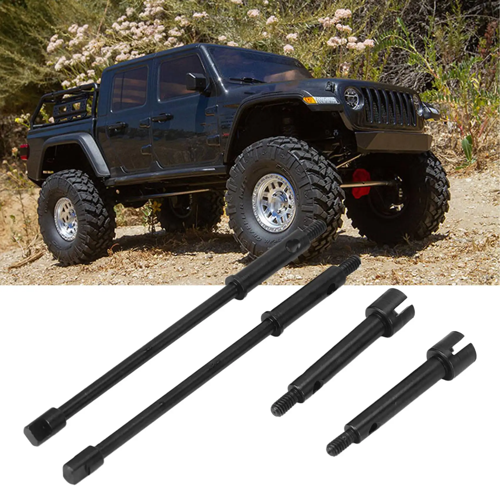 4mm Widen Steel Drive Stub Axles CVD Joint Drive Shaft Upgrade Parts for 1/24 RC Crawler Axial SCX24 90081 Accessories