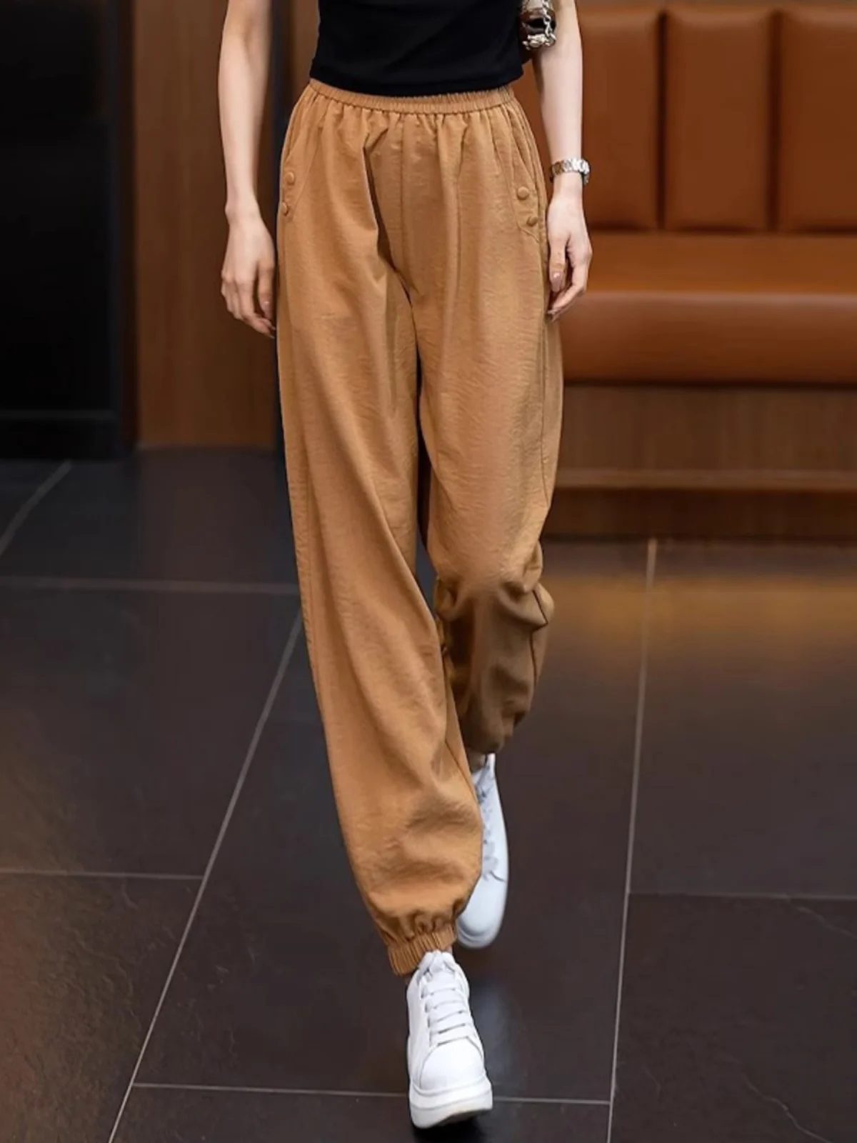 

Женские летние тонкие повседневные брюки-шаровары из ледяного шелка с быстрым высыханием, защитой от солнца и комаров, для города