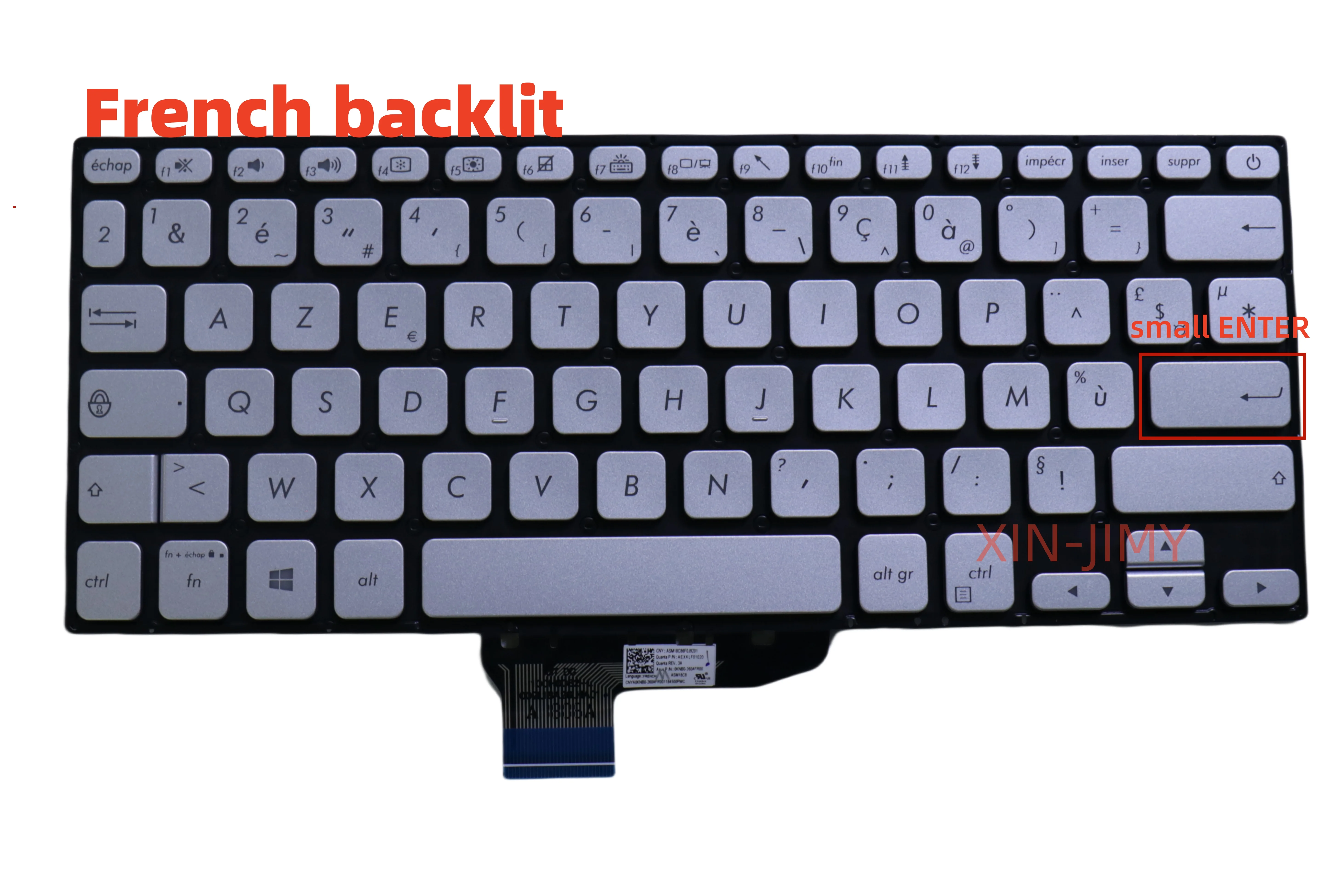 

French Backlit Laptop keyboard For ASUS X430 S430 A430 X430UA X430U Laptop Keyboard Silver FR