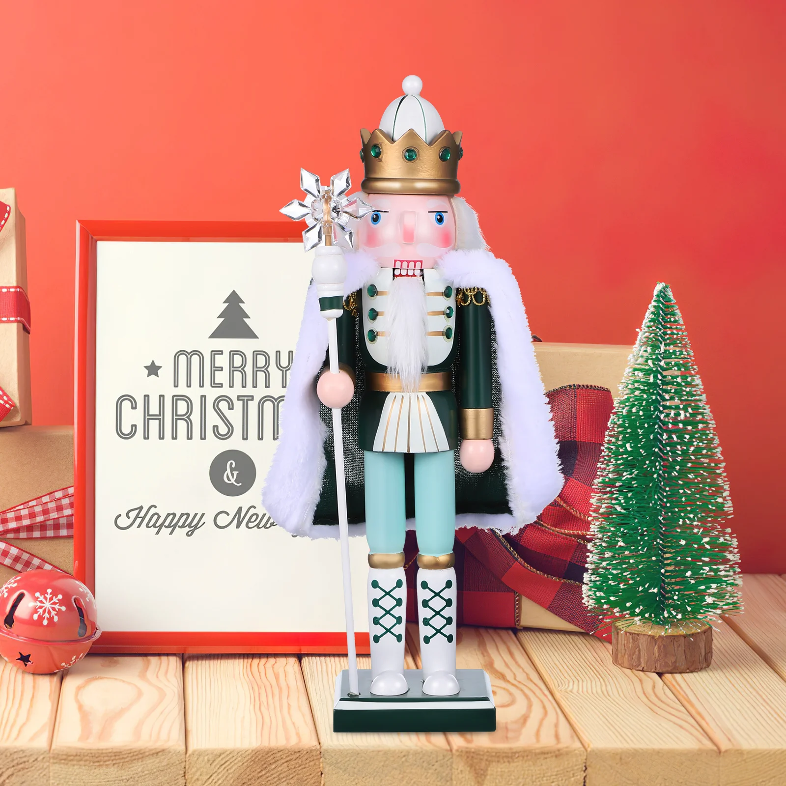 

Wooden Nutcracker Craft Traditional Xmas Desktop Ornament Festival Decor Christmas Home Decoration Indoor Table Display