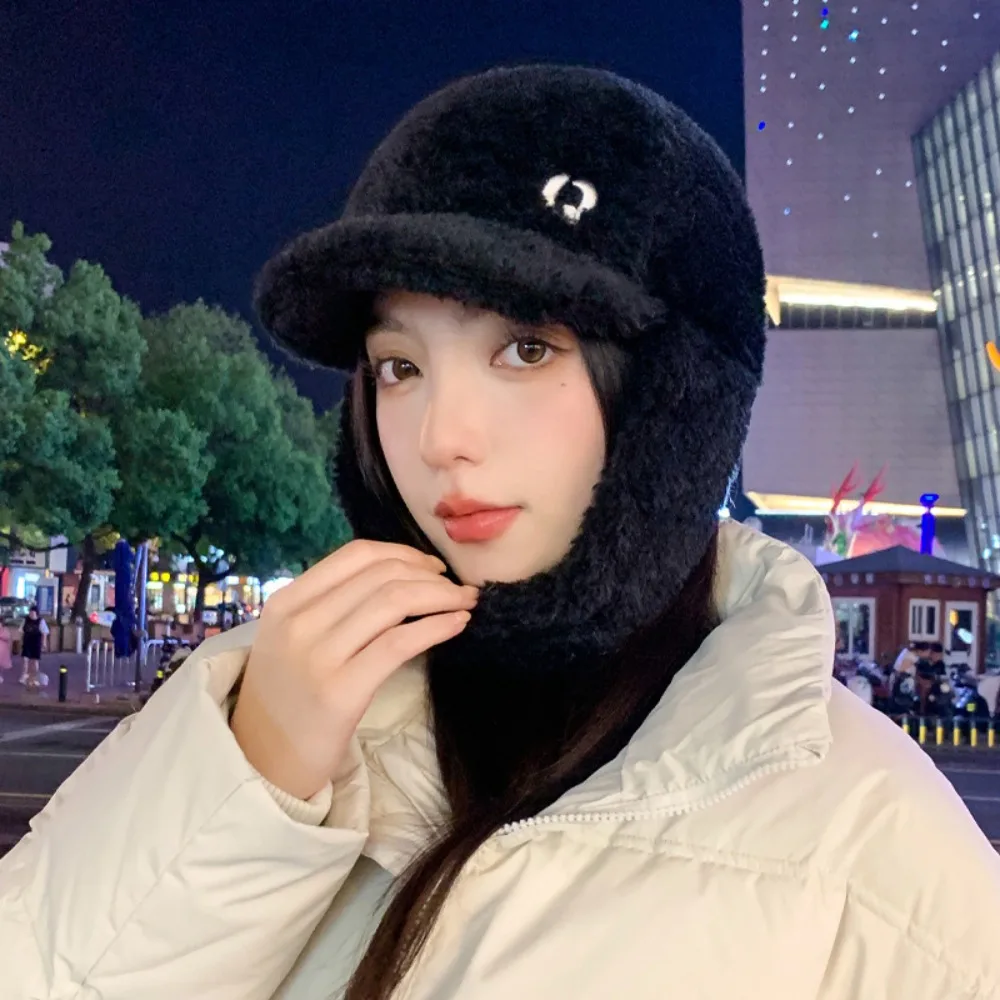 

Trendy Thickened Ear Protection Hat Warm Windproof Earflap Hat Plush Pilot Cap Winter Outdoor Warmth Accessories