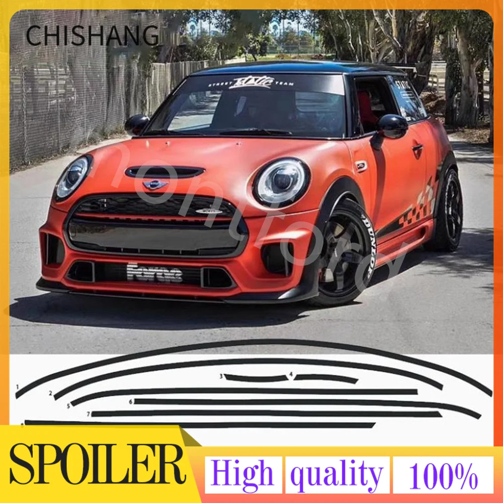 For Mini Cooper R56 2 Door 2007-2013 Glossy Black Window Exterior Decorative Moulding Trim  Seal Decoration Strip Stickers