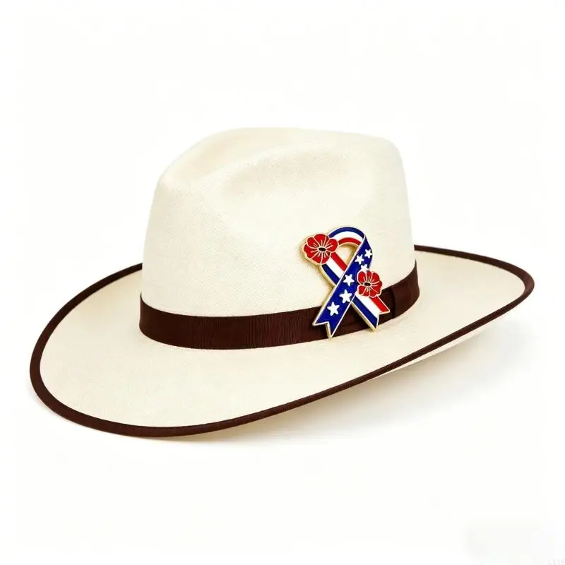  Stylish Zinc Alloy Patriotic Papaver Pin Featuring Stars Design Memorial Day Accessories Perfect For Gifts And Daily Wear
