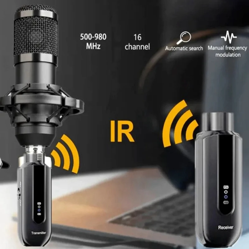 محول ميكروفون لاسلكي UHF ، جهاز إرسال واستقبال XLR للميكروفون الديناميكي ، مستقبل الجيتار ، تكييف الإرسال