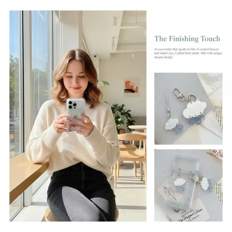 Cloud Raindrop Keychain Cute Charms for INS Inspired Mobile Phone and Bag Decorations